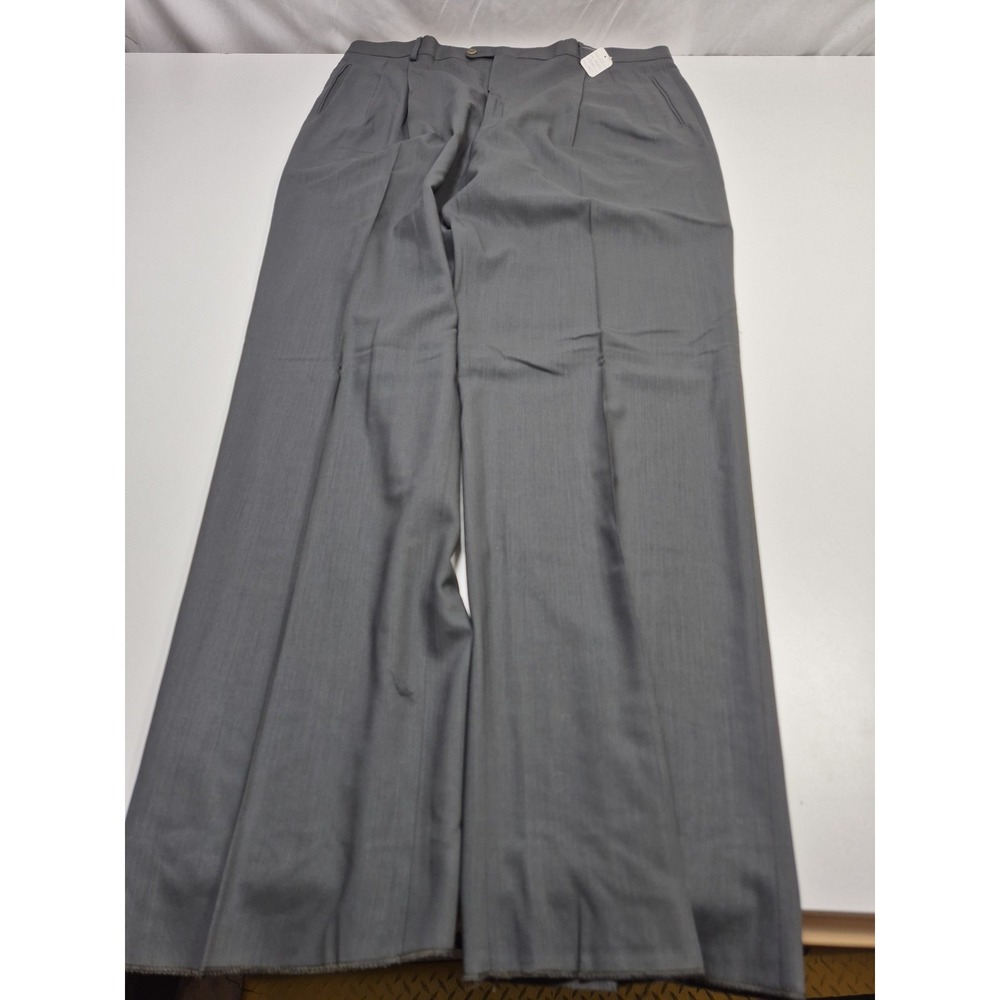 Zanieri Dress Pants Mens 42x36 Gray Wool Pleated Straight Italy Unhemmed NWT